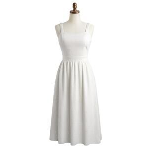 Free People Primavera Eyelet Cotton Midi Dress White - Size M